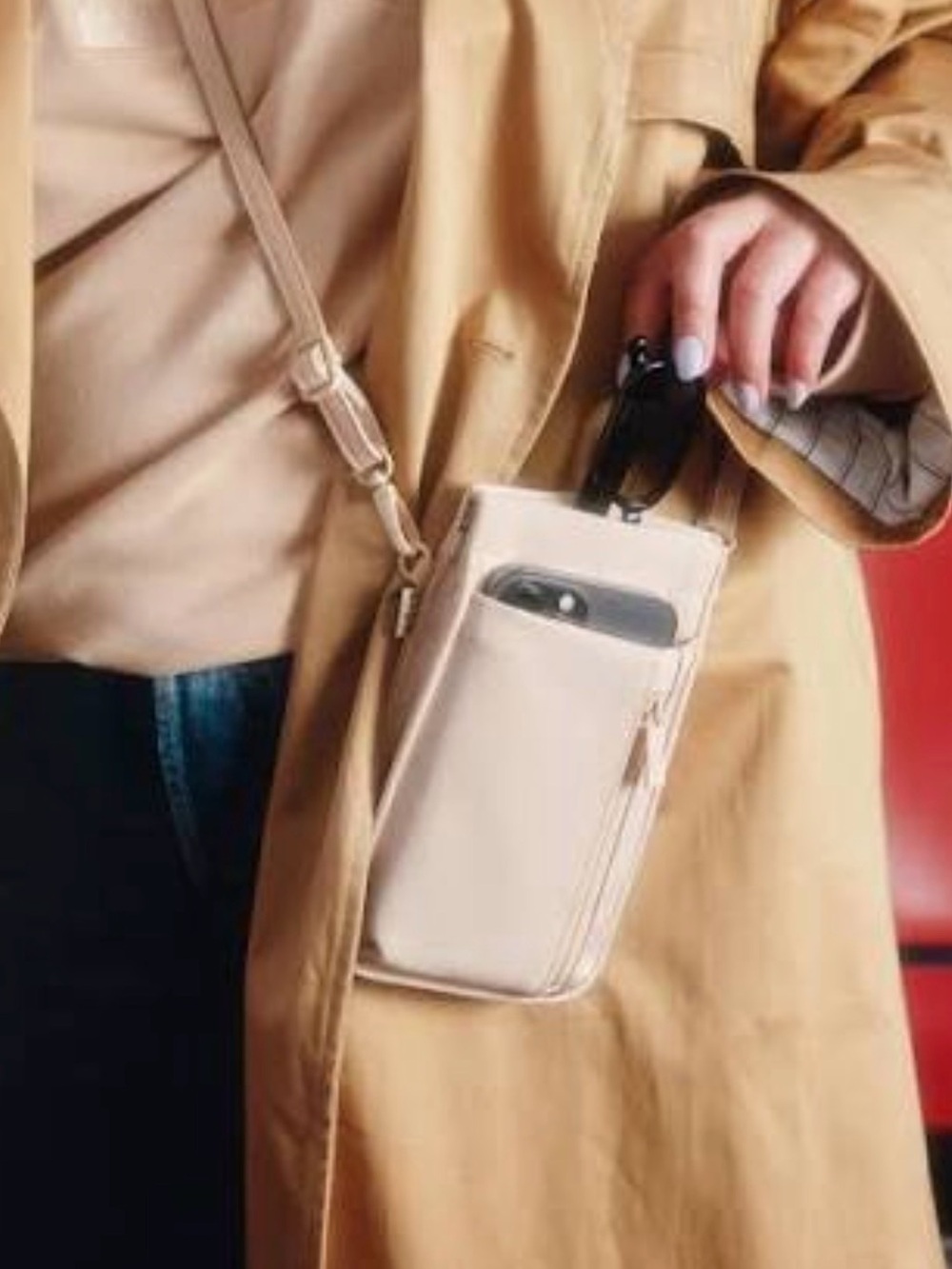 BEIS Tan Crossbody Cardholder Pouch